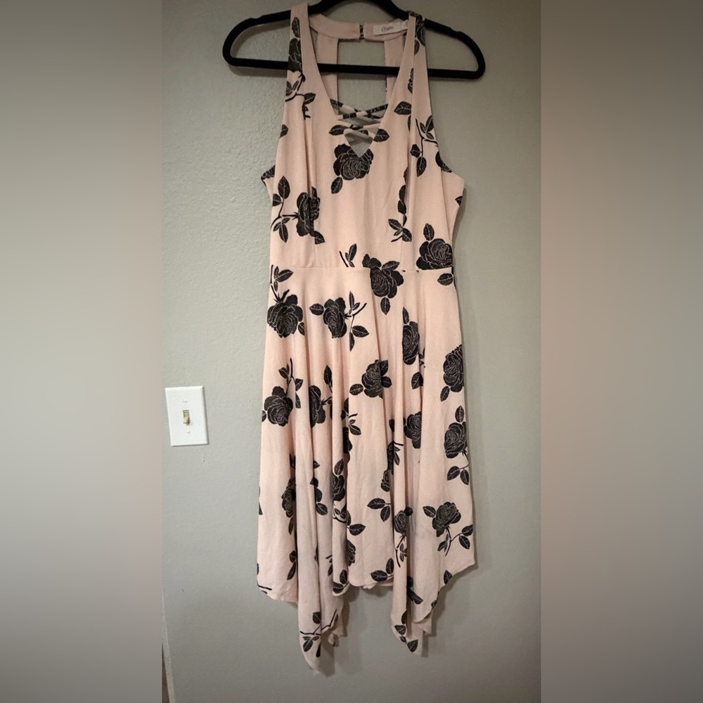 Candies - Dress - Flowy - Floral - Roses - Blush Pink - Juniors - Large